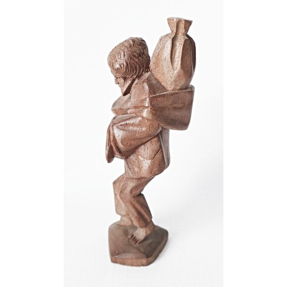 Vintage Akios Industries Ecuador Hand-Made Carved Man Wooden Peasant Figure - Picture 3 of 8